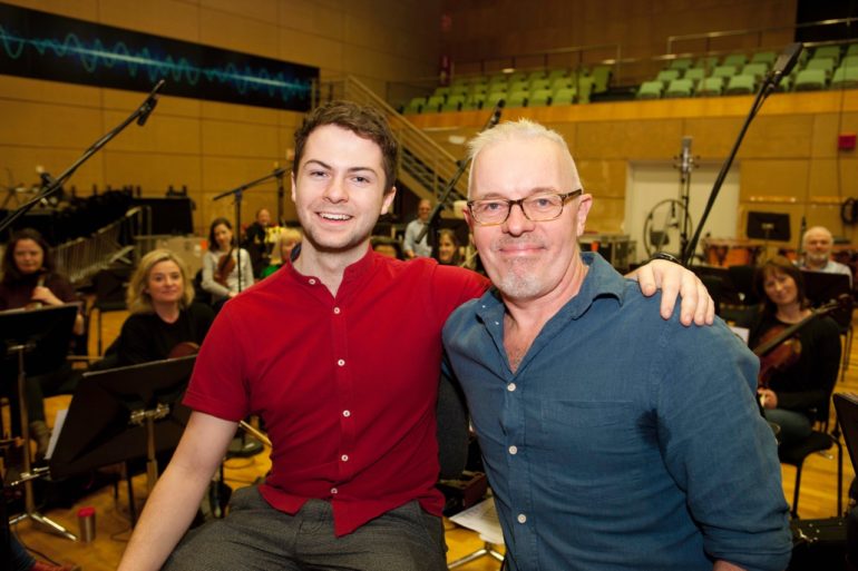 Alex Murphy and composer Ray Harman with the RTE Concert Orchestra AR