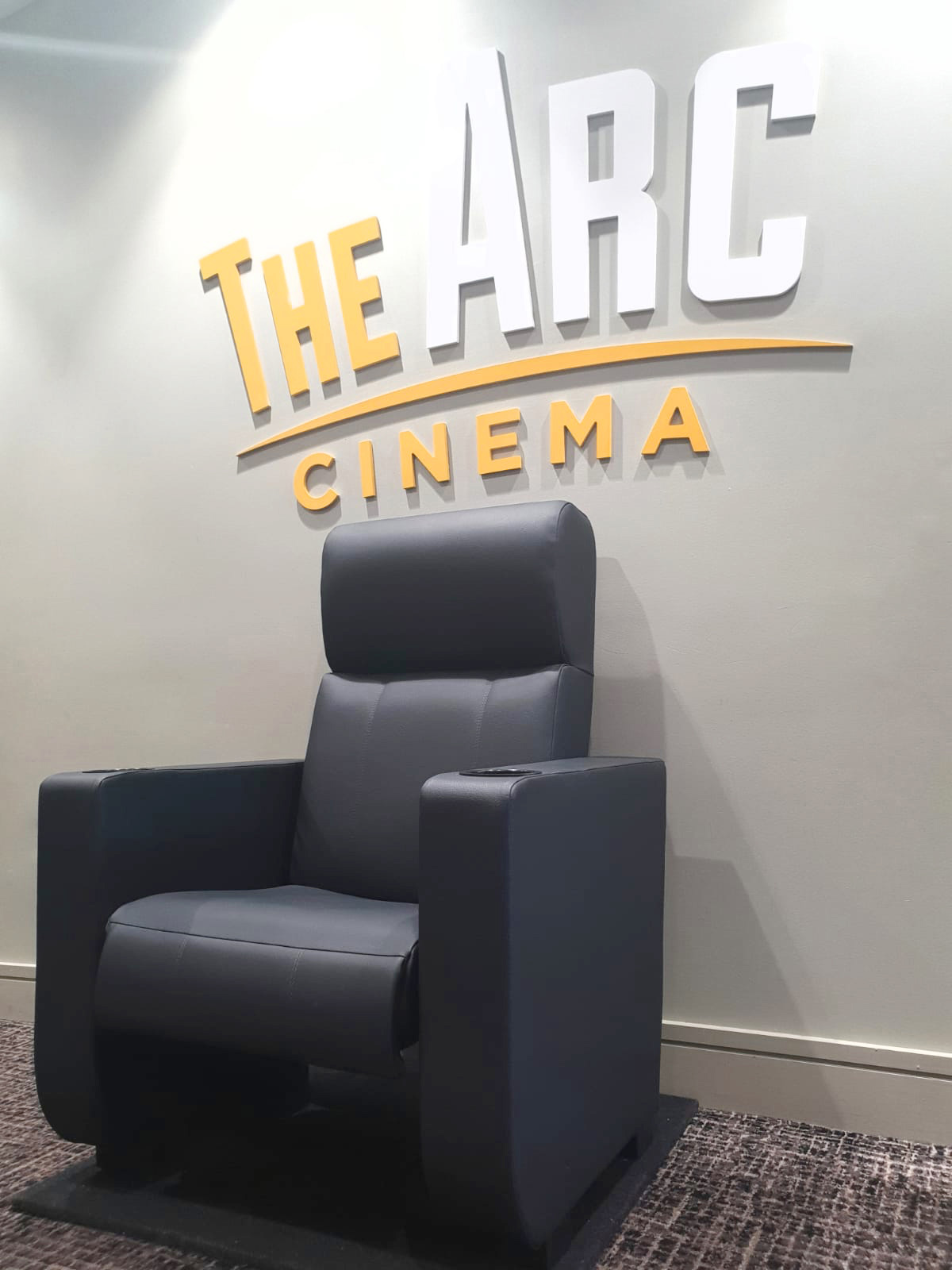 One of the luxury leather armchair seats that will feature in the new €7m Arc Cinema in Navan, which will open in December.