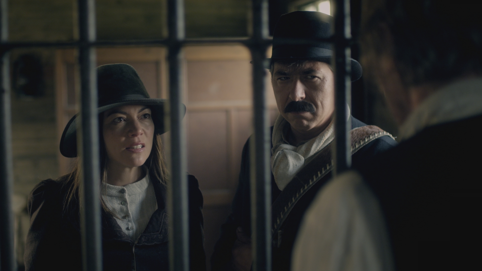 Chloe Ewart as El Soo and Glen Gould as Chief Isaac in An Klondike