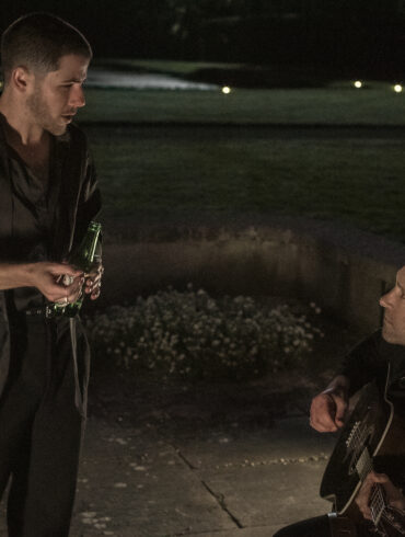 Nick Jonas as Danny and Paul Rudd as Rick in Power Ballad. Photo Credit: David Cleary