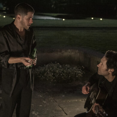 Nick Jonas as Danny and Paul Rudd as Rick in Power Ballad. Photo Credit: David Cleary