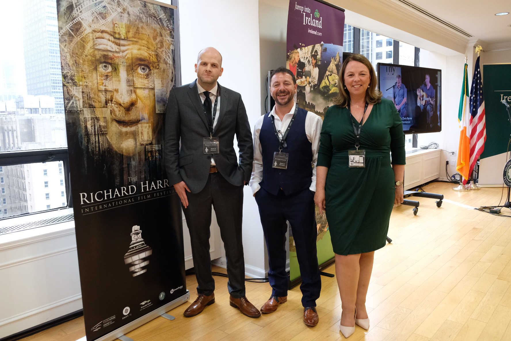 (L-R) Rob Gill (Chair); Zeb Moore (Festival Director); Sylvia Moore (Creative Director) - Richard Harris International Film Festival