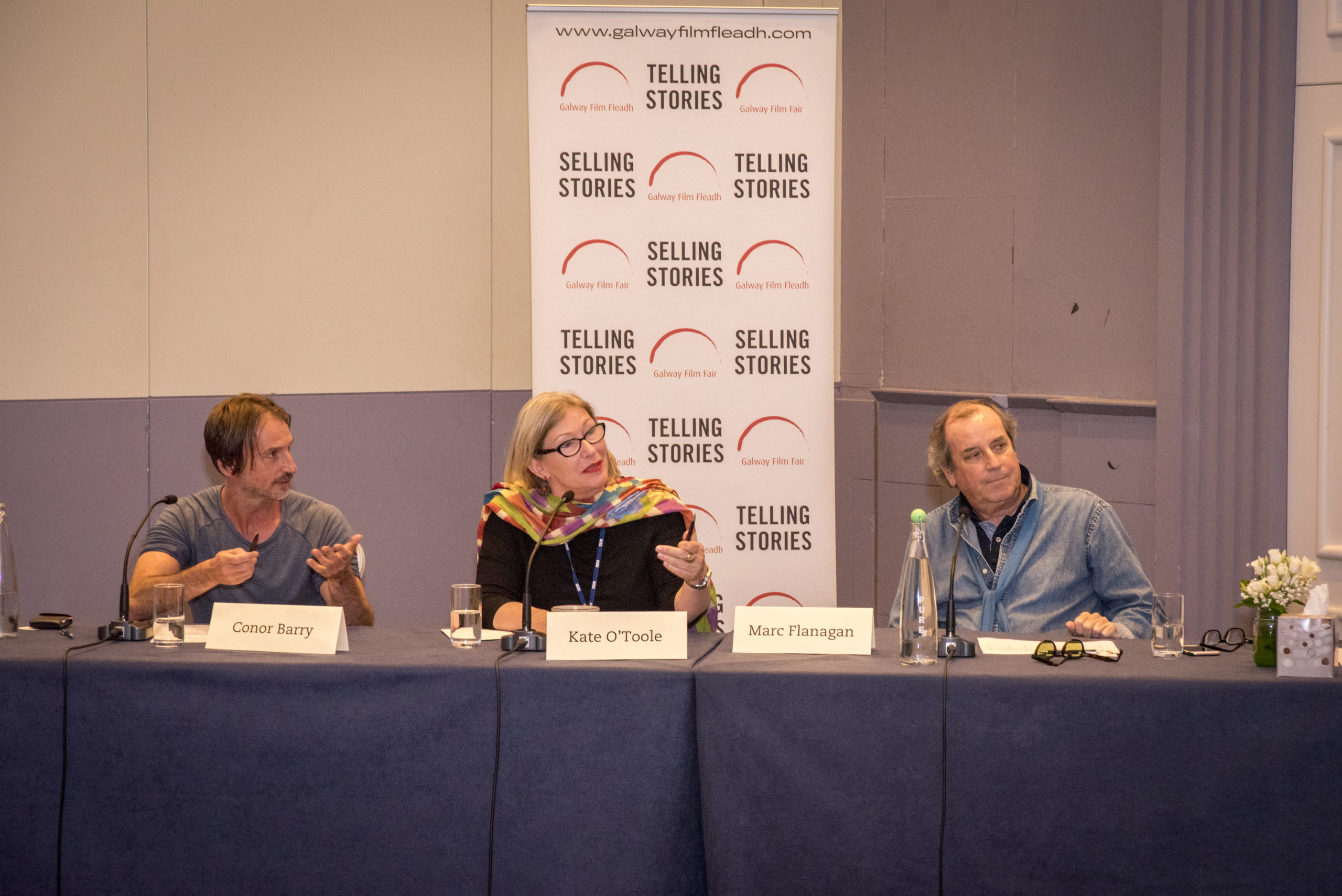 A judging panel from the Script Pitching Competition at the Galway Film Fleadh.