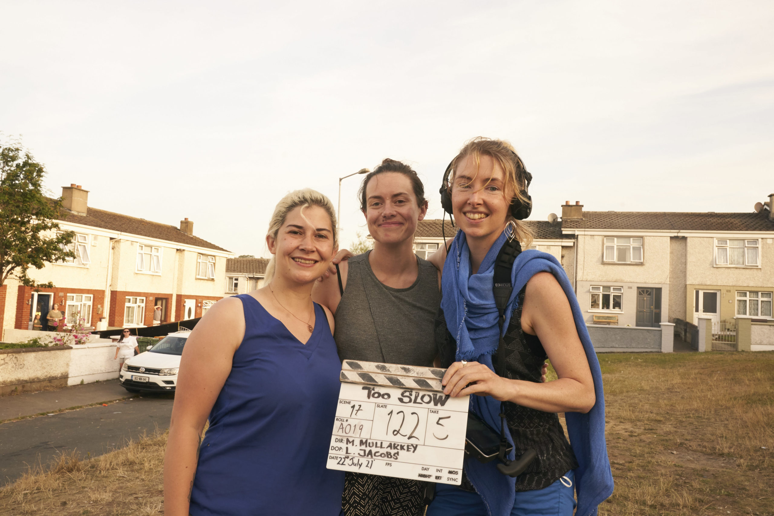 Writer Sarah Ahern, Producer Claire McCabe, and Director Mia Mullarkey Still by Enda Bowe