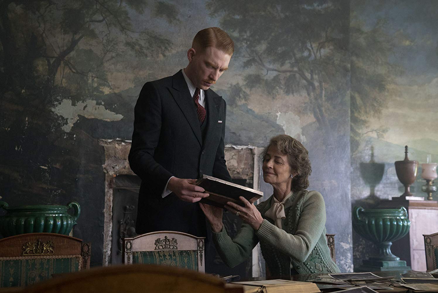 Domnall Gleeson stars as “Dr. Faraday” with Charlotte Rampling as "Mrs. Ayres" in director Lenny Abrahamson’s THE LITTLE STRANGER, a Focus Features release. Credit: Nicola Dove / Focus Features