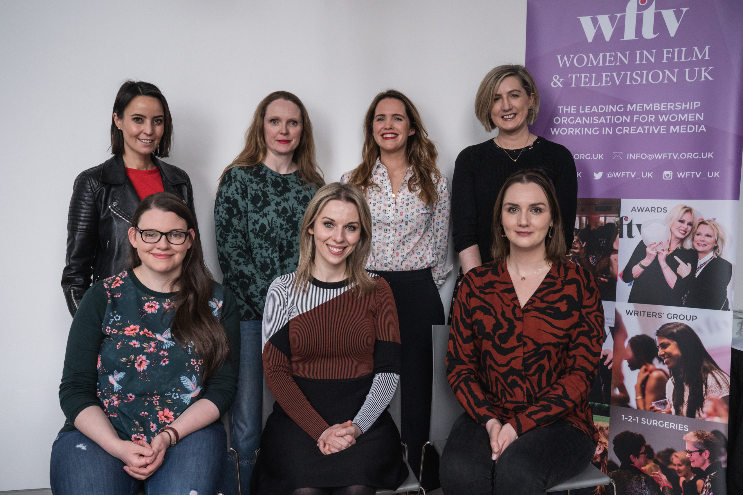 Pictured at the launch of the WFTV NI inaugural mentoring scheme are mentees (l to r) (back row) Milène Fegan, Dee Harvey, Karen Donnelly and Niamh Minihan with (front row) Margaret McGoldrick, Sarah McCaffrey, WFTV NI Mentoring Scheme Producer and Grace Sweeney.