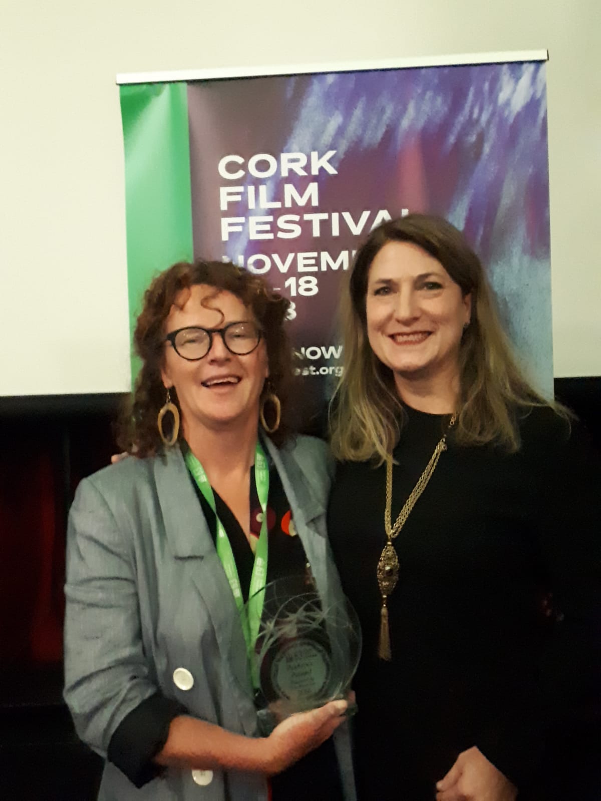 Float Like a Butterfly director Carmel Winters with Cork Film Festival CEO and Festival Producer Fiona Clark