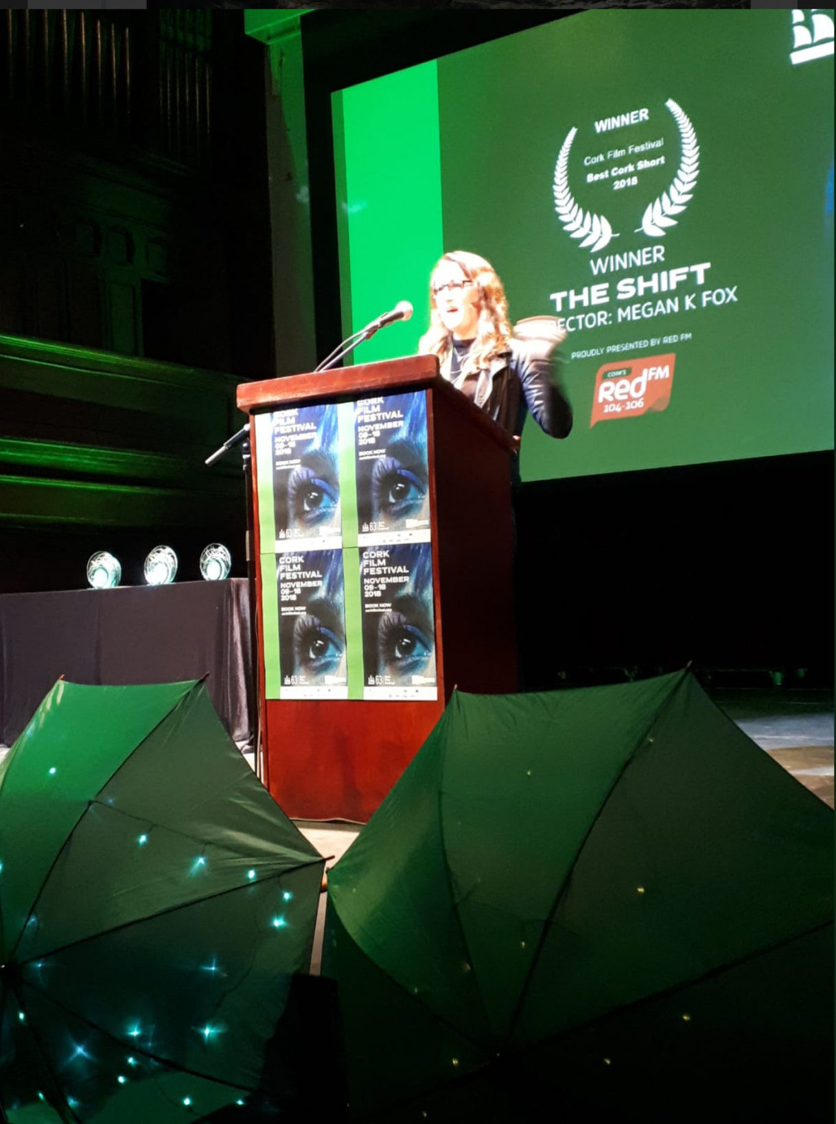 Shift director Megan K Fox,  winner of the Best Cork Short