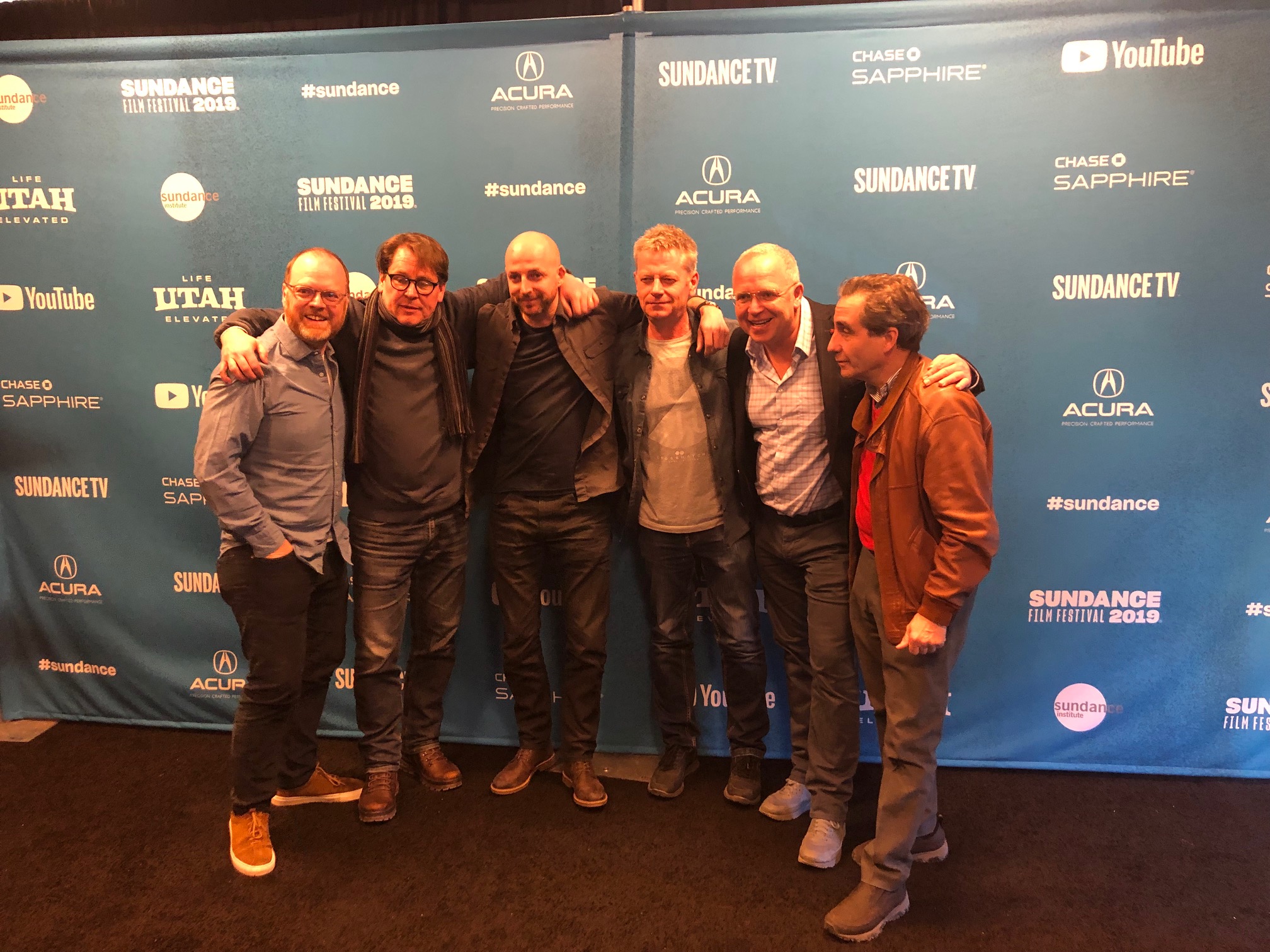 The team behind new film Gaza at Sundance Film Festival on Tuesday evening.