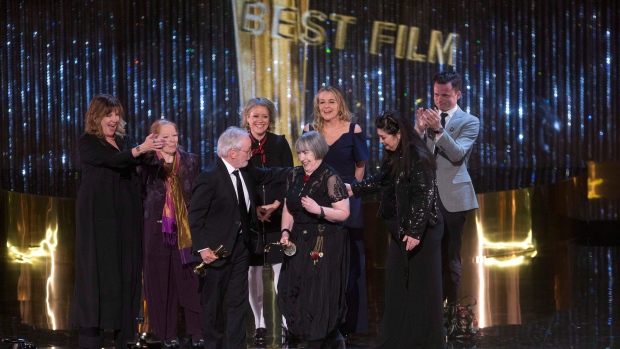 The cast and crew of Maudie with their awards