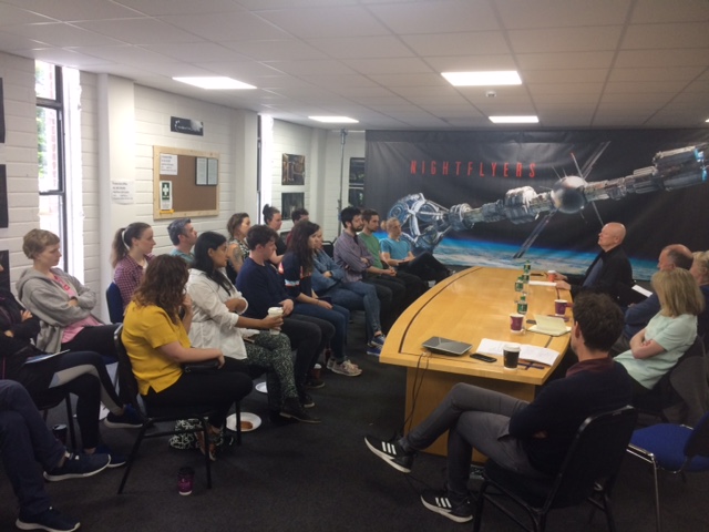 Nightflyers Production Training Scheme trainees at the closing industry event in Troy Studios