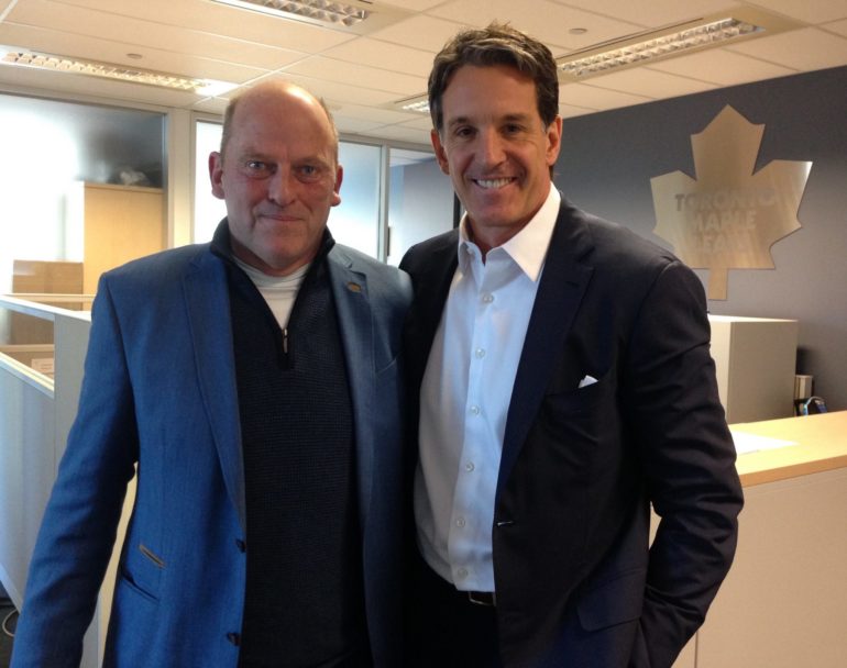 Ger Loughnane with ice hockey legend Brendan Shanahan for Poc na nGael