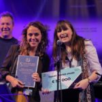 Nu Boyana Film Studios’ CEO Yariv Lerner, Nathalie Biancheri, and Producer Jessie Fisk with the award for Wolf